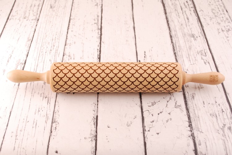 cookie rolling pin fish motif deep engraving Mood for Wood