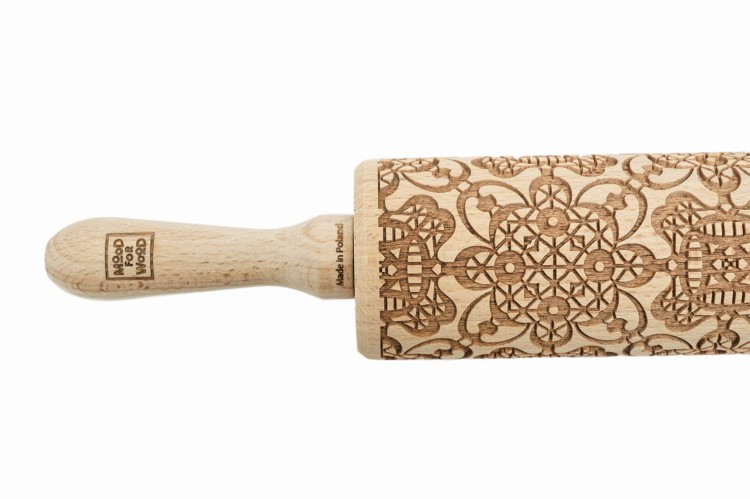 drewniany wałek dekoracyjny Koronka