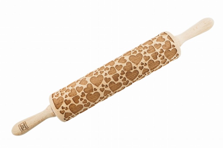 handmade engraved rolling pin beech wood