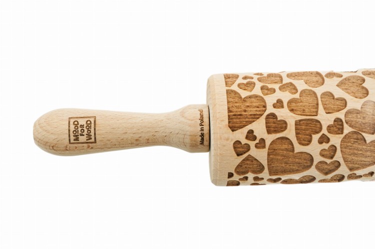 deep engraving rolling pin hearts