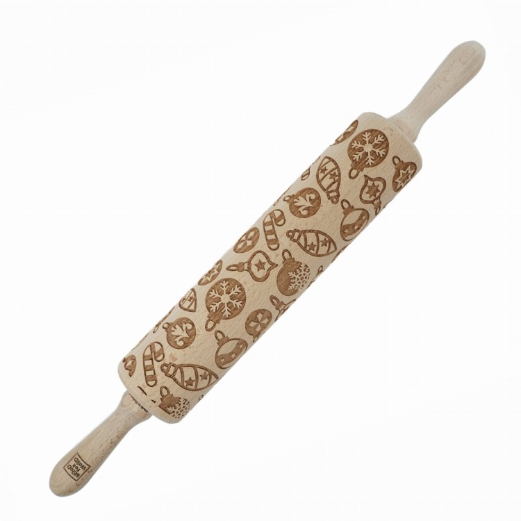 decorative rolling pin for gingerbread baubles