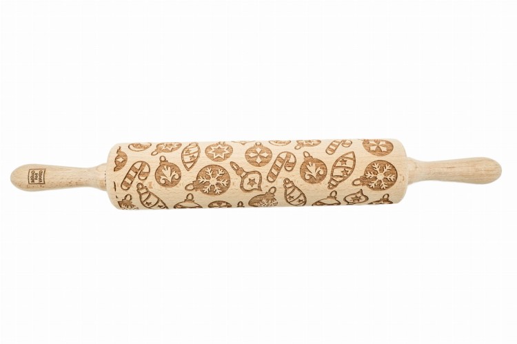 eco friendly engraved rolling pin baubles