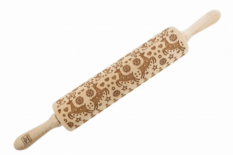 christmas handmade embossed rolling pin