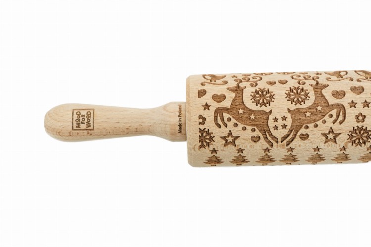 reindeer rolling pin christmas baking accessory