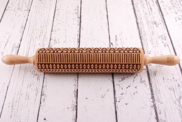 ethnic geometric rolling pin for cookies
