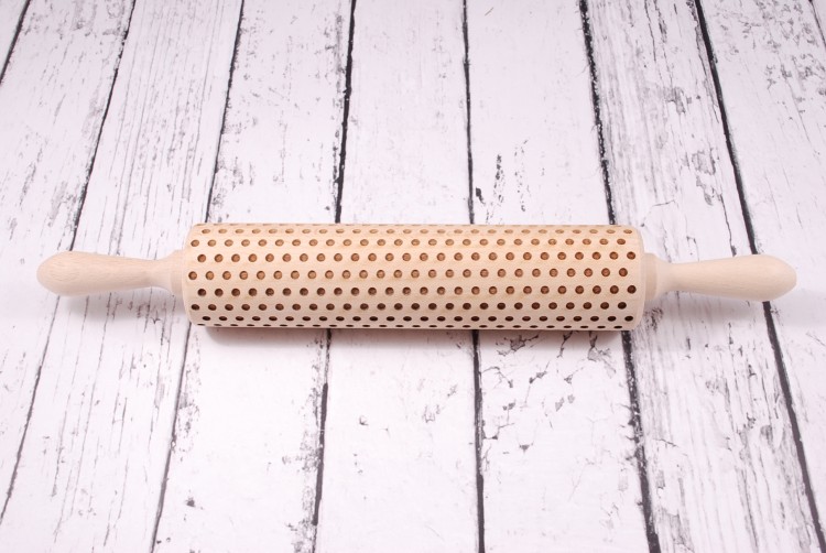 geometric dots rolling pin handmade beech Mood for Wood