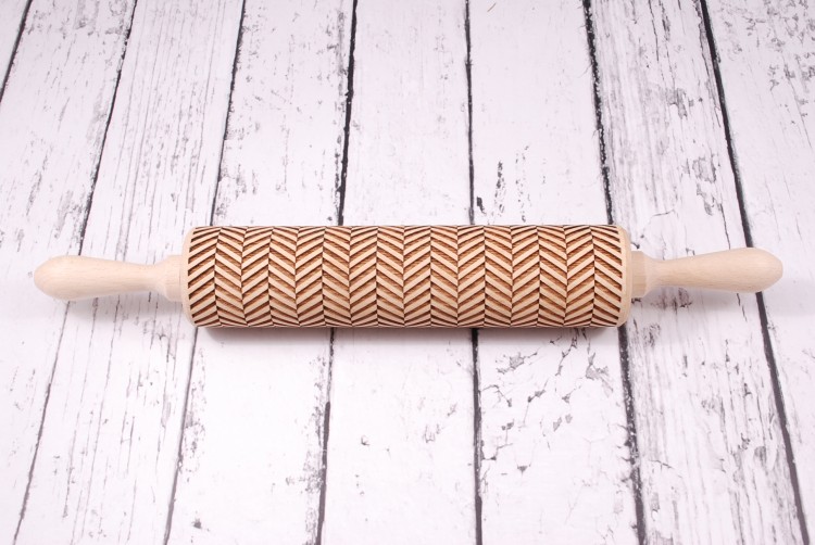 tweed fabric motif embossed cookies with deep engraving Mood for Wood