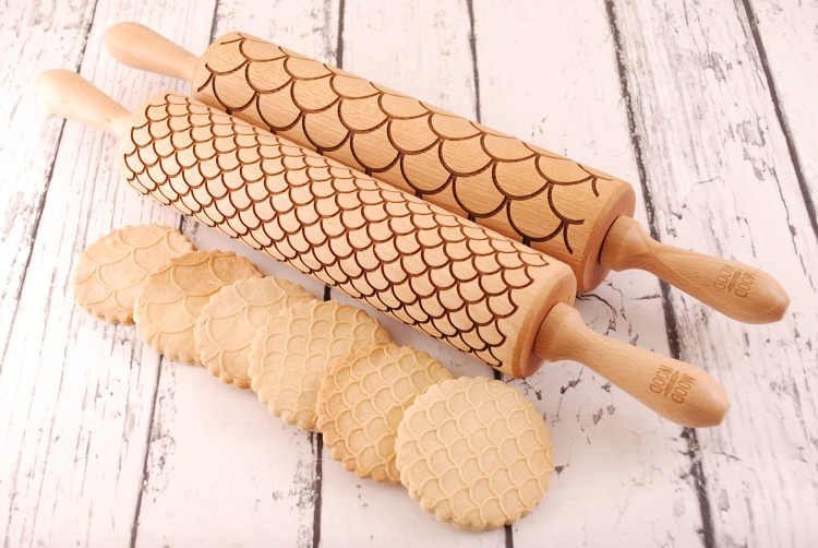 Set of 2 laser engraved rolling pins