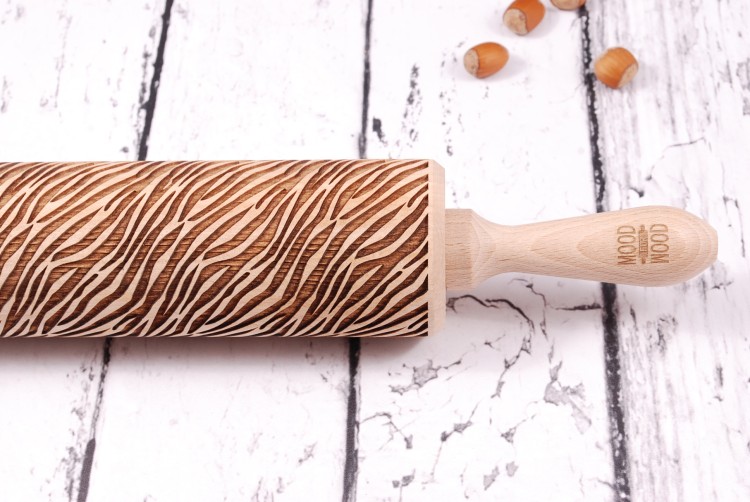 engraved wooden rolling pin zebra Mood for Wood