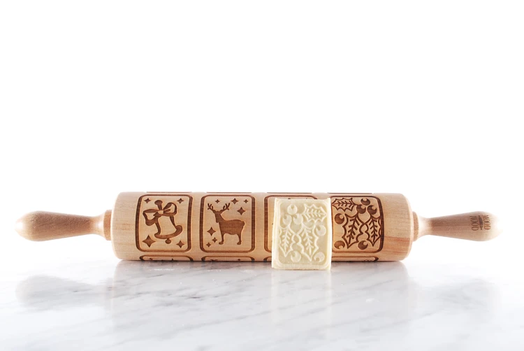 fondant embossing winter ornaments rolling pin Mood for Wood
