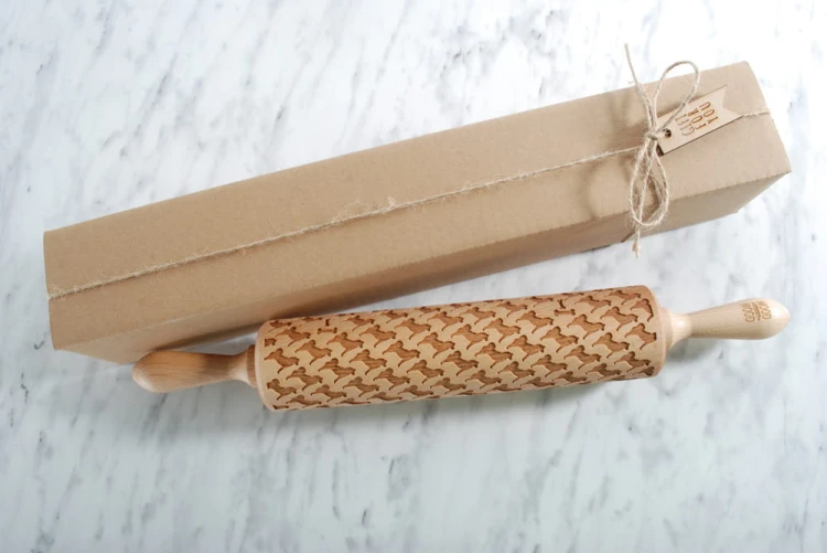 wfondant embossing rolling pin shiba inu cheerful dog motif Mood for Wood