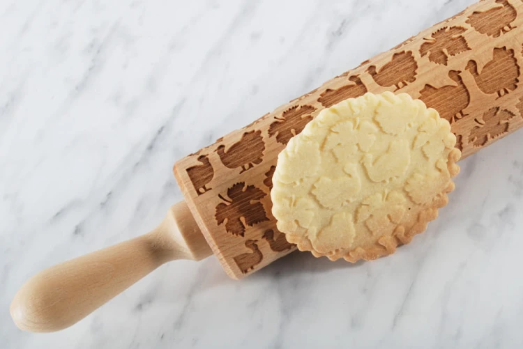 Laser engraved rolling pin from Mood for Wood