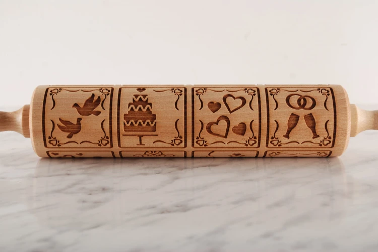 wooden fondant rolling pin gift for couple