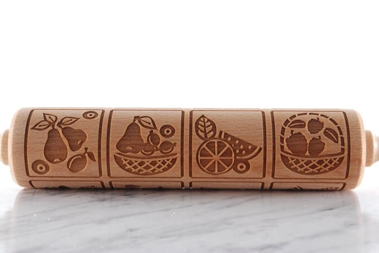 Eco-friendly beech rolling pin for family baking