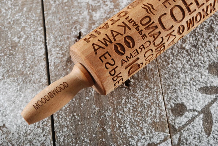 Mini drewniany wałek do ciastek, dla kawosza