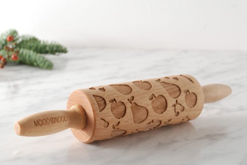 Mini wooden rolling pin with fruit design