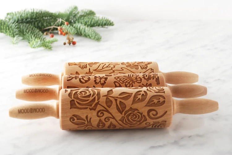 Set of three mini rolling pins for Mother's Day