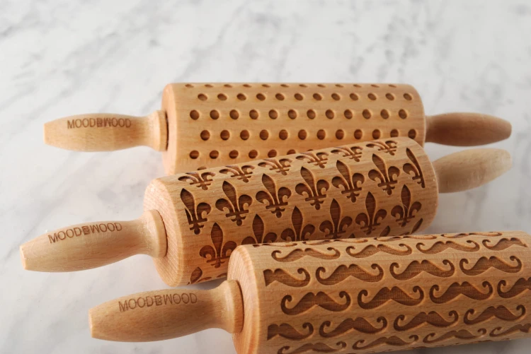 Set of three rolling pins for cookies - French style from Mood for Wood