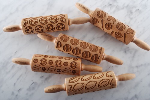 Set of 5 mini rolling pins for cookies - sport