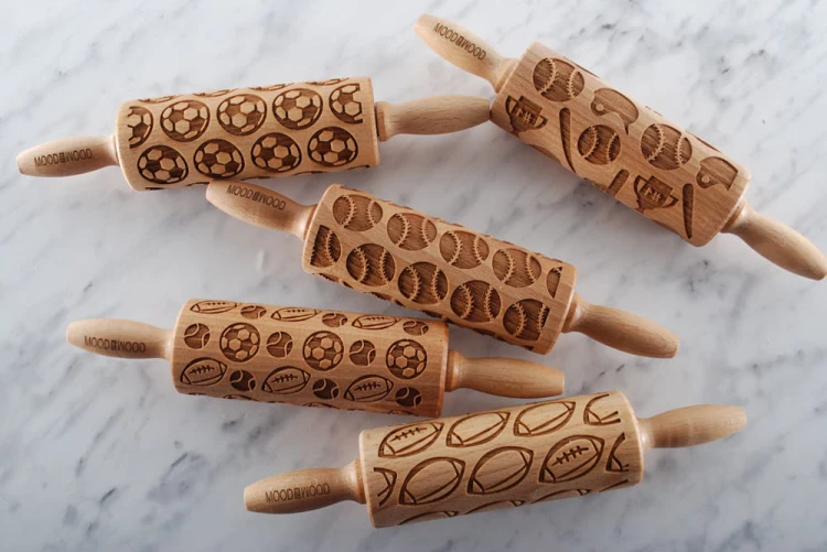 Set of 5 mini rolling pins for cookies - sport