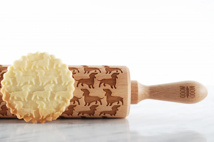 engraved rolling pin dachshund