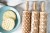 Set of 3 mini rolling pins for cookies with geometric patterns