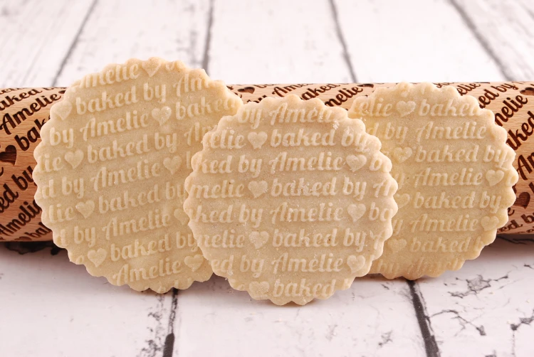 Personalized wooden rolling pin for cookies with your name