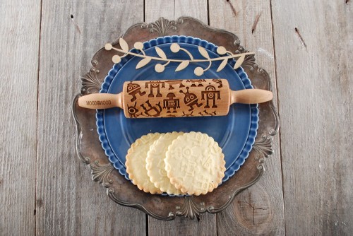 Mini rolling pin with robots - from Mood for Wood