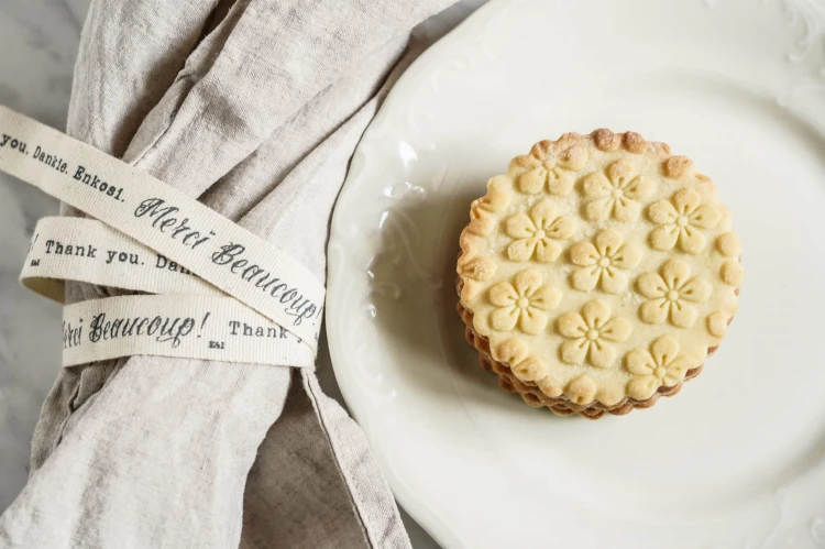 Embossed butter cookies with cherry in bloom - from Mood for Wood