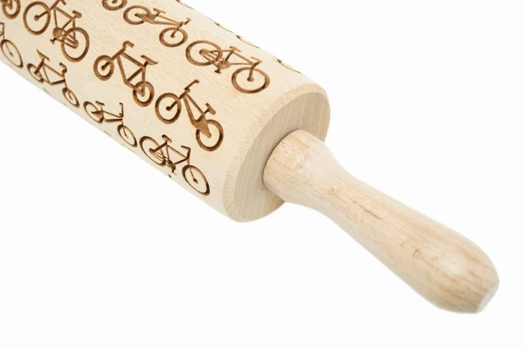 Christmas cookies rolling pin bicycle motif