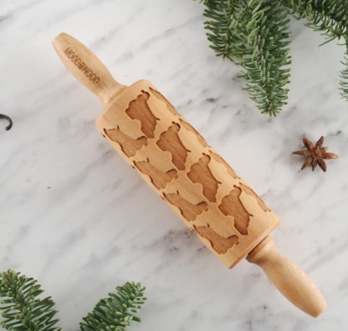 Laser engraved rolling pin for  cookies with Amercian Cocker Spaniel dog