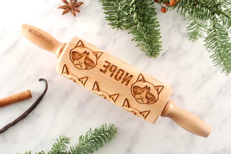 Mini embossing rolling pin for cookies - from Mood for Wood