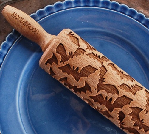 Mini wałek do ciastek w nietoperze, Hallowwen od Mood for Wood