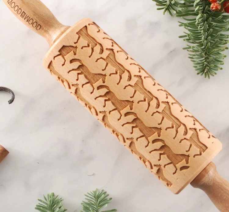 Mini wałek do ciastek laserowo grawerowany w konie