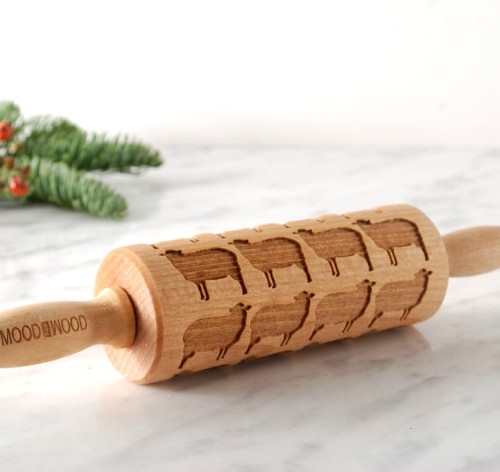Mini rolling pin for cookies with sheep design - from Mood for Wood