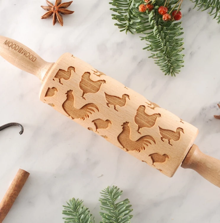 Mini wałek do ciastek laserowo grawerowany - od Mood for Wood