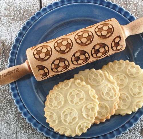Mini soccer rolling pin for cookies