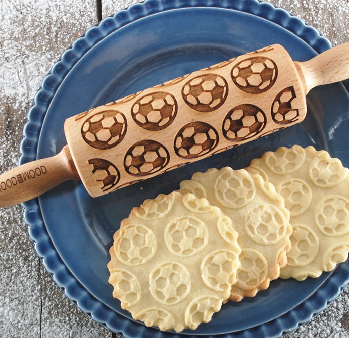 Mini soccer rolling pin for cookies