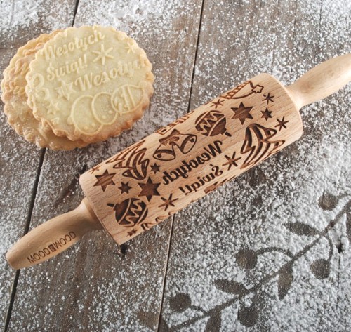 Mini rolling pin with text Wesołych Świąt