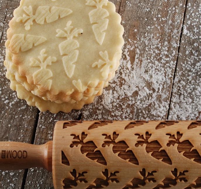 Mini wooden laser engraved rolling pin with carrots