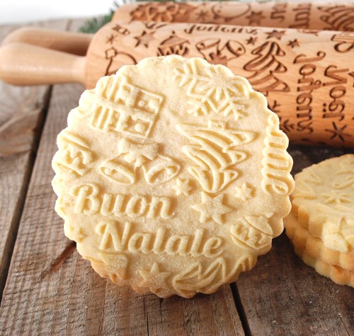 grawerowany wałek do ciasta święta buon natale bukowy