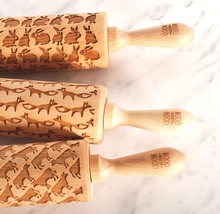 fondant rolling pin with fox – Christmas cookie gift