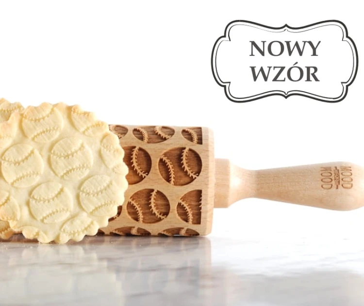 Drewniany wałek grawerowany w piłki baseballowe