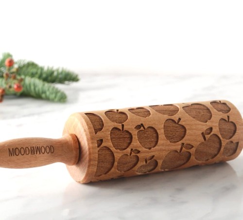 Mini wałek laserowo grawerowany w jabłuszka