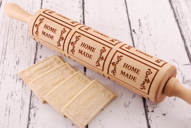 Wooden laser engraved rolling pin with your name