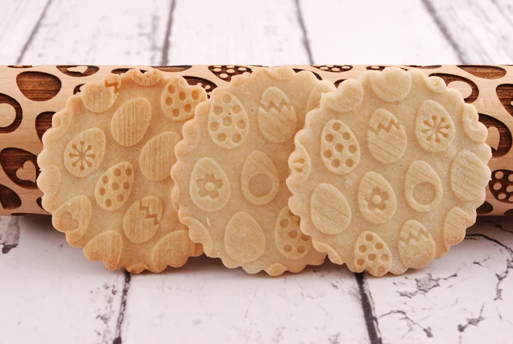 Easter eggs embossed cookies