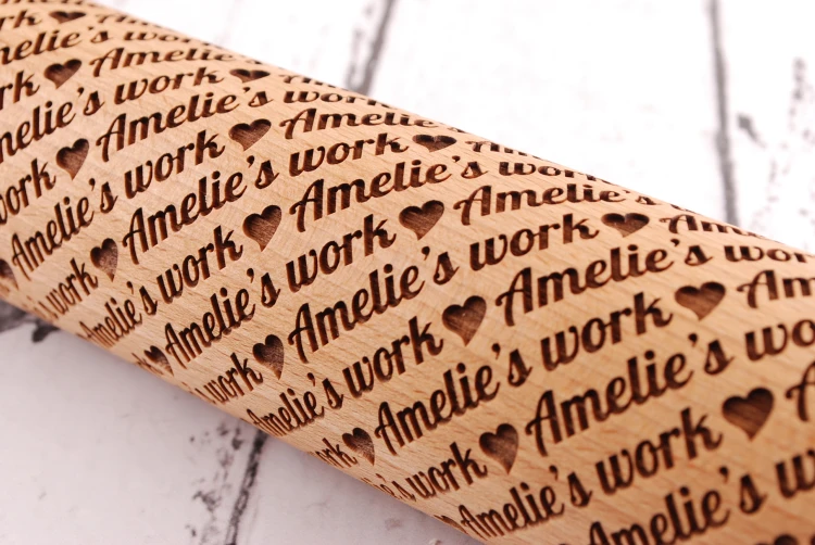 Personalized wooden rolling pin with name